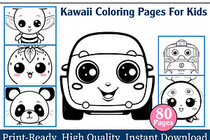 Kawaii Coloring Pages For Kids, an Animal Illustration by maggiesar