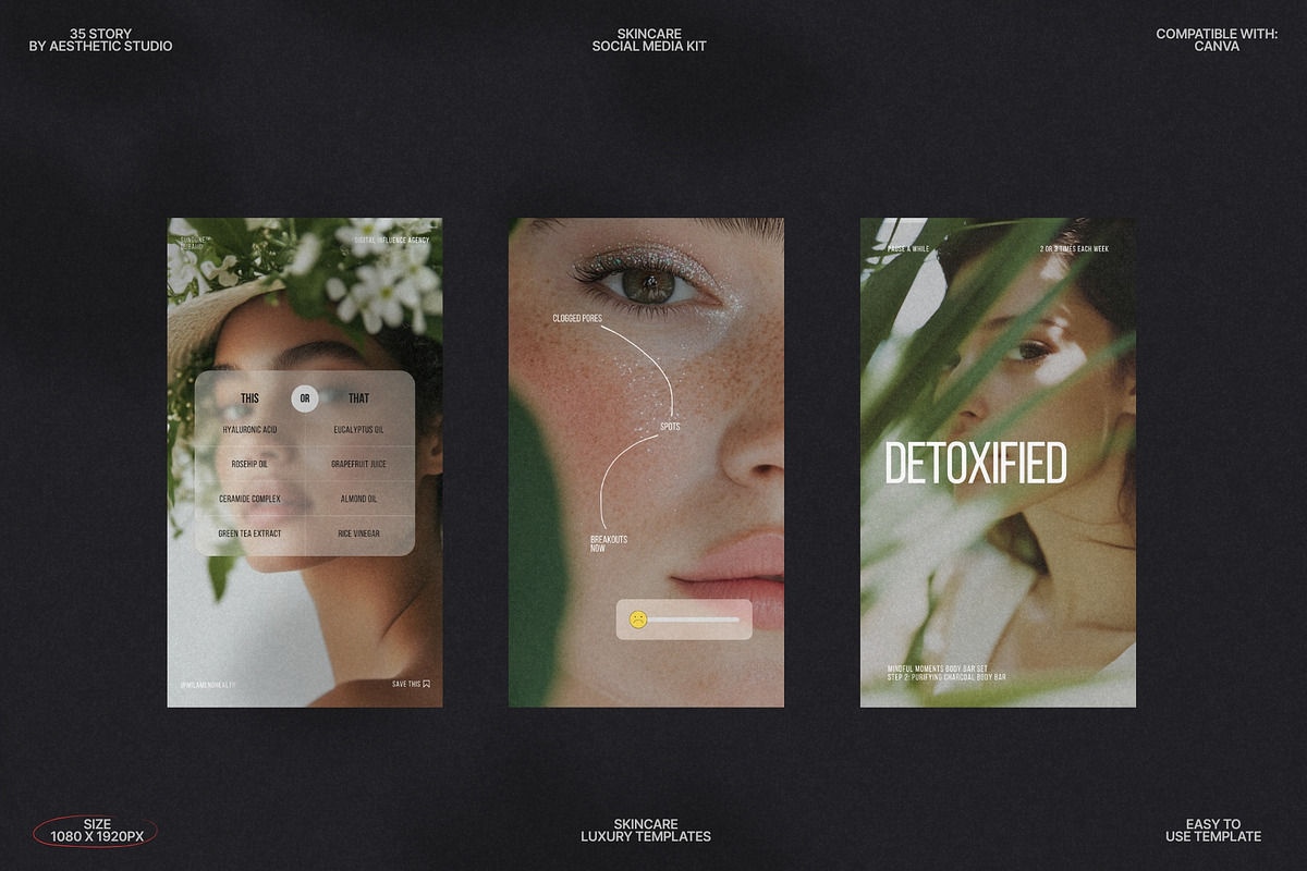 Calm Skincare Story Canva Design preview 5