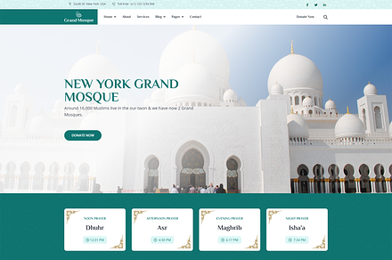 Islamic Center HTML Site Template, a Bootstrap Template by Themeix