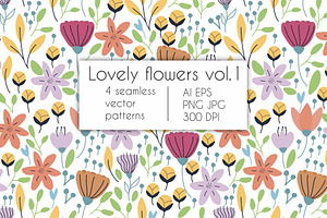 Lovely Flowers Seamless patterns