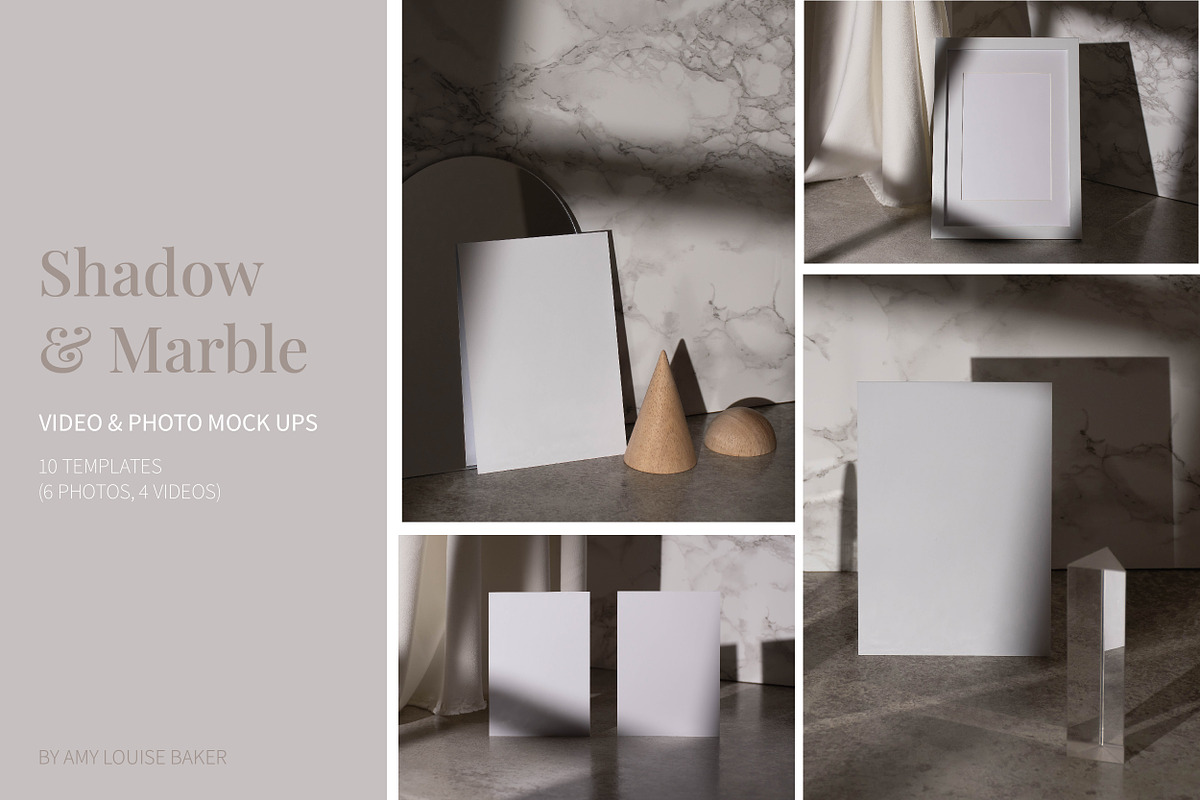 Shadow & Marble Video Mock Up, a Print Template by Amy Louise Baker (Photo 1 of 5)