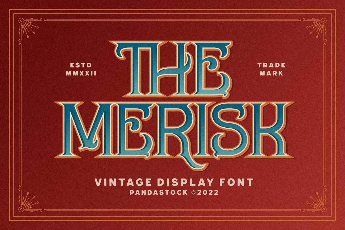 Merisk – Victorian Ornamental Font, a Blackletter Font by Imoodev (Photo 1 of 5)
