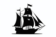 Classic Sailing Ship Vector Bundl, an Object Graphic by hafijul (Thumbnail 8 of 11)