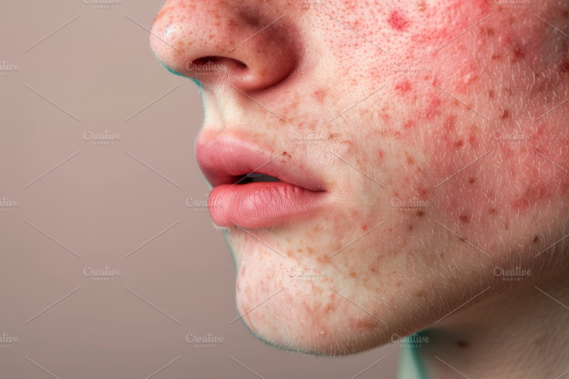 A woman displaying acne on her face,, a Photo by Iftikhar Alam
