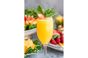 Fresh mimosa with mint and, a Food & Drink Photo by Lermont51