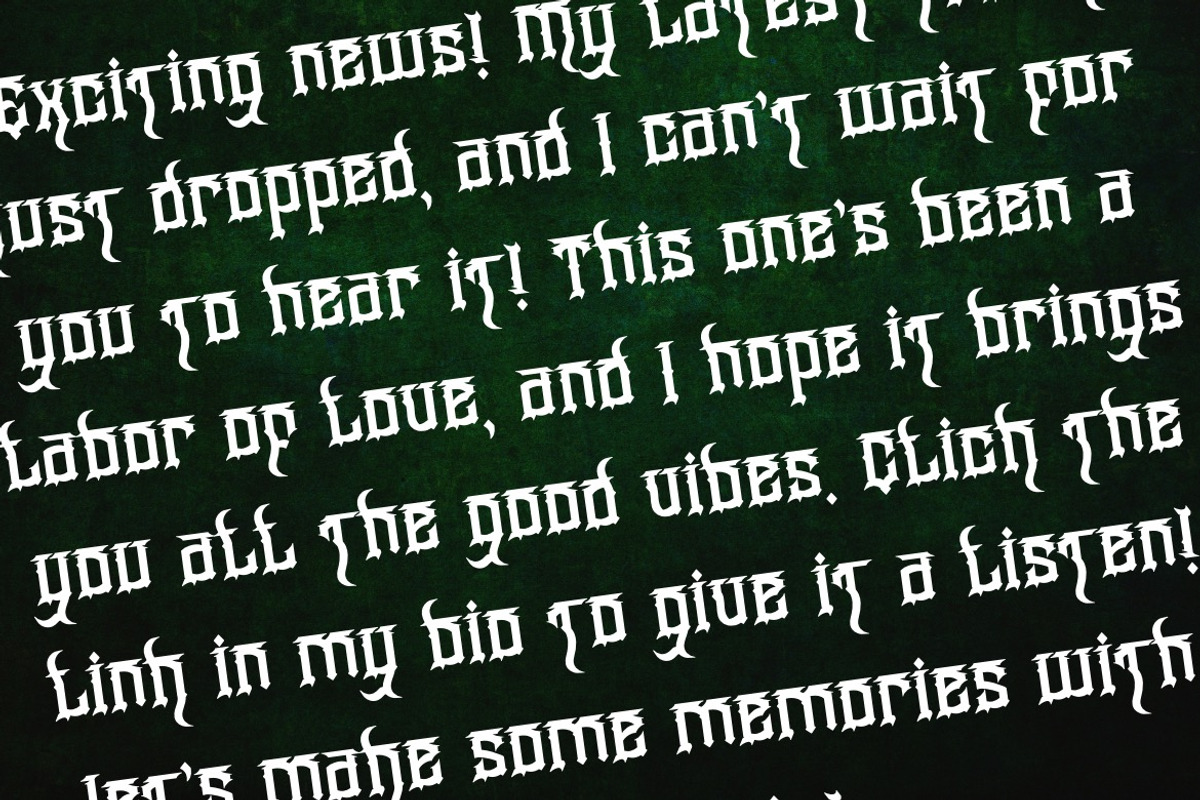Wangor Asfrac - Modern Blackletter, a Blackletter Font by Dhabee (Photo 8 of 15)