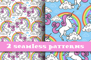 Unicorn seamless pattern