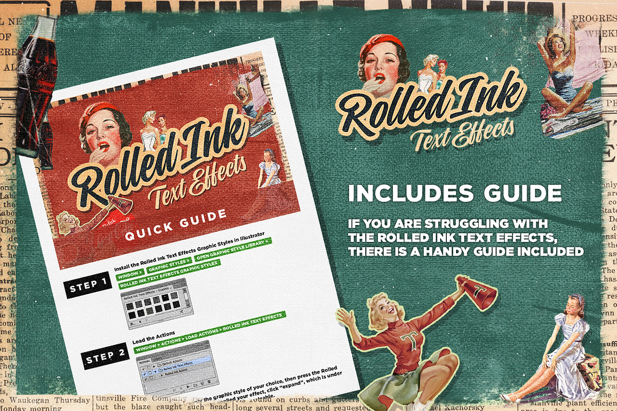 Rolled Ink Vector Text Effects preview 4