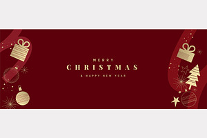 Christmas And New Year Cards Set