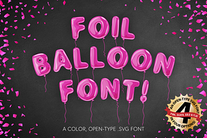 Foil Balloon Font pink gold silver