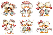 Whimsical Duck Couple Clipart, an Illustration by Craft Nest (Thumbnail 5 of 9)
