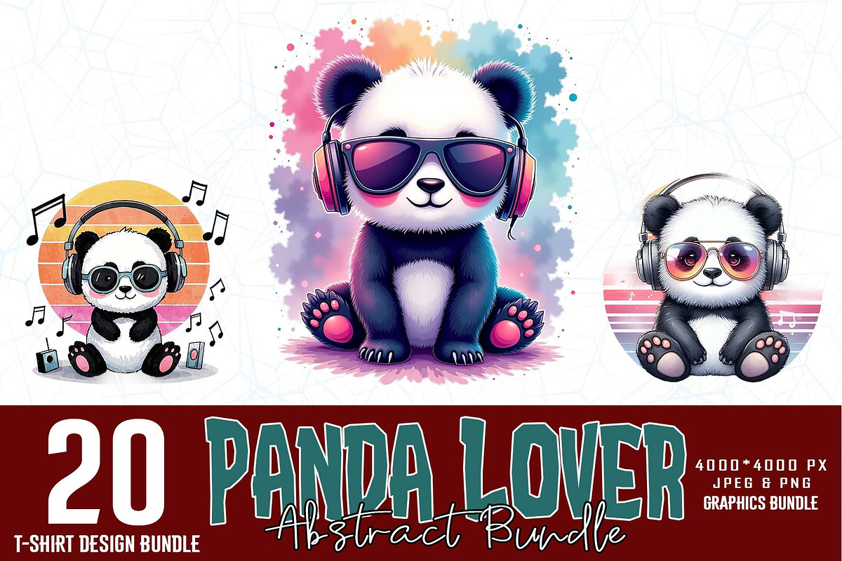 Panda Lover T-shirt Design Bundle, an Object Graphic by Sofia's Fashion (Photo 1 of 3)
