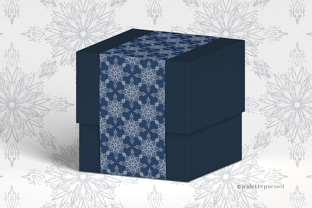 Glitter snowflakes seamless patterns, a Pattern Graphic by Palette Pursuit (Photo 8 of 8)
