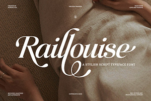 Raillouise Stylish Script Font, a Script Font by Heinzel Std
