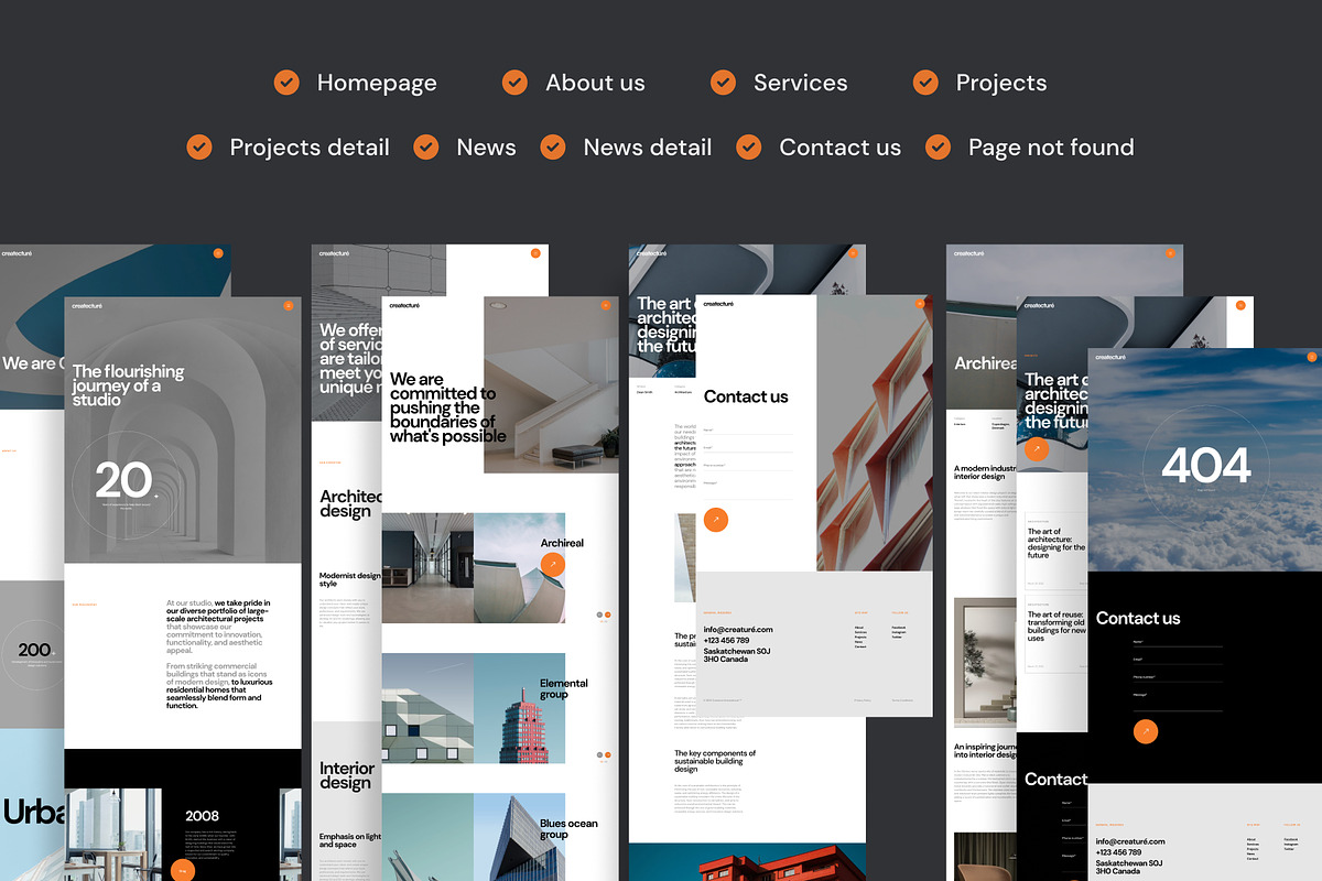 Minimalist Architecture Website, an UI Kit Template by zroch design (Photo 2 of 7)