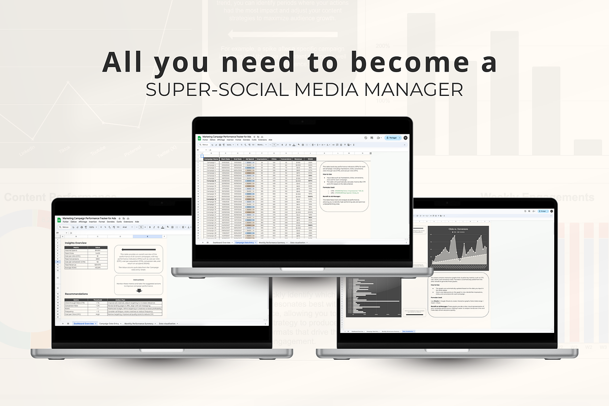 Google Sheets Ads Campaign Tracker, a Social Media Template by Marketello Studio (Photo 5 of 6)