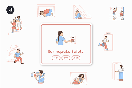 Earthquake Safety Illustration, an Object Graphic by Jump Studio