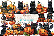 Black Cat And Pumpkin For Halloween, an Illustration by DreamArtGraphic (Thumbnail 1 of 5)