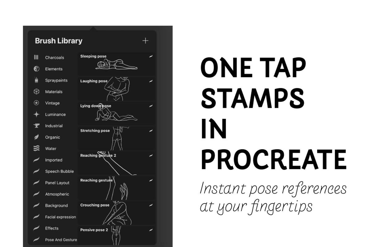Dynamic Figure Pose Brush Stamps, a Brush Add-On by An Inkling Of Curry (Photo 4 of 4)