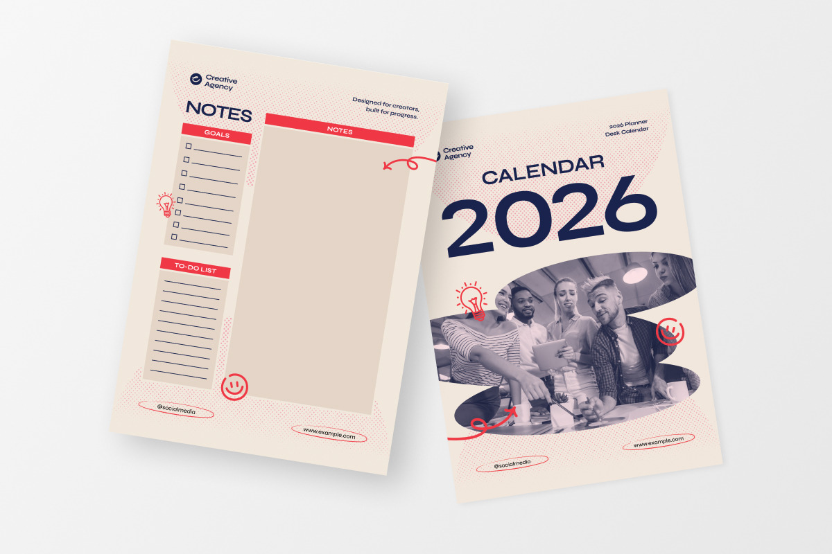 Modern Agency Desk Calendar 2026, a Stationery Template by twinstd (Photo 5 of 5)