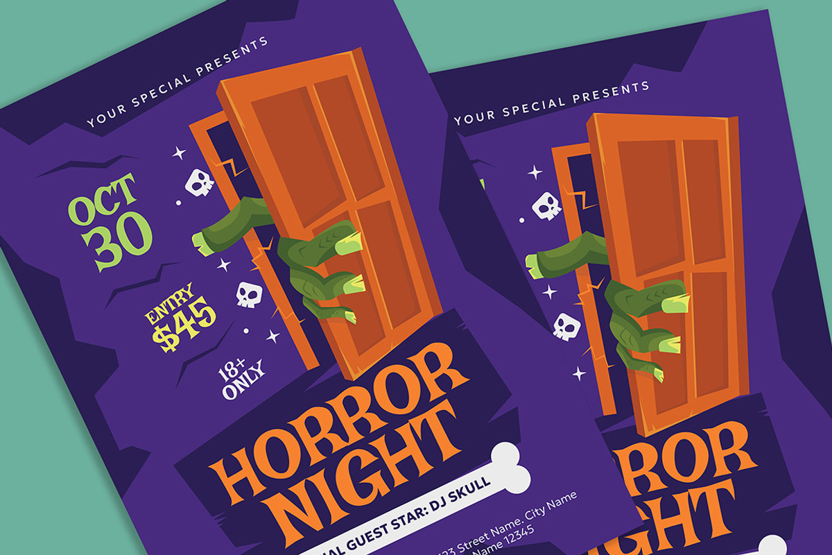 Halloween Horror Night Flyer, a Flyer Template by Gumico Studio. (Photo 3 of 3)