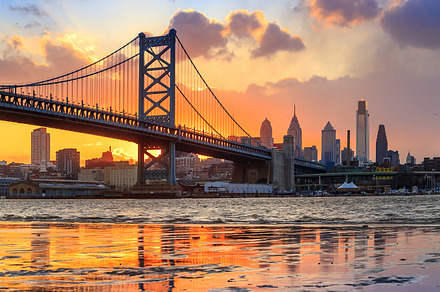 Philadelphia skyline sunset, an Architecture Photo by f11photo