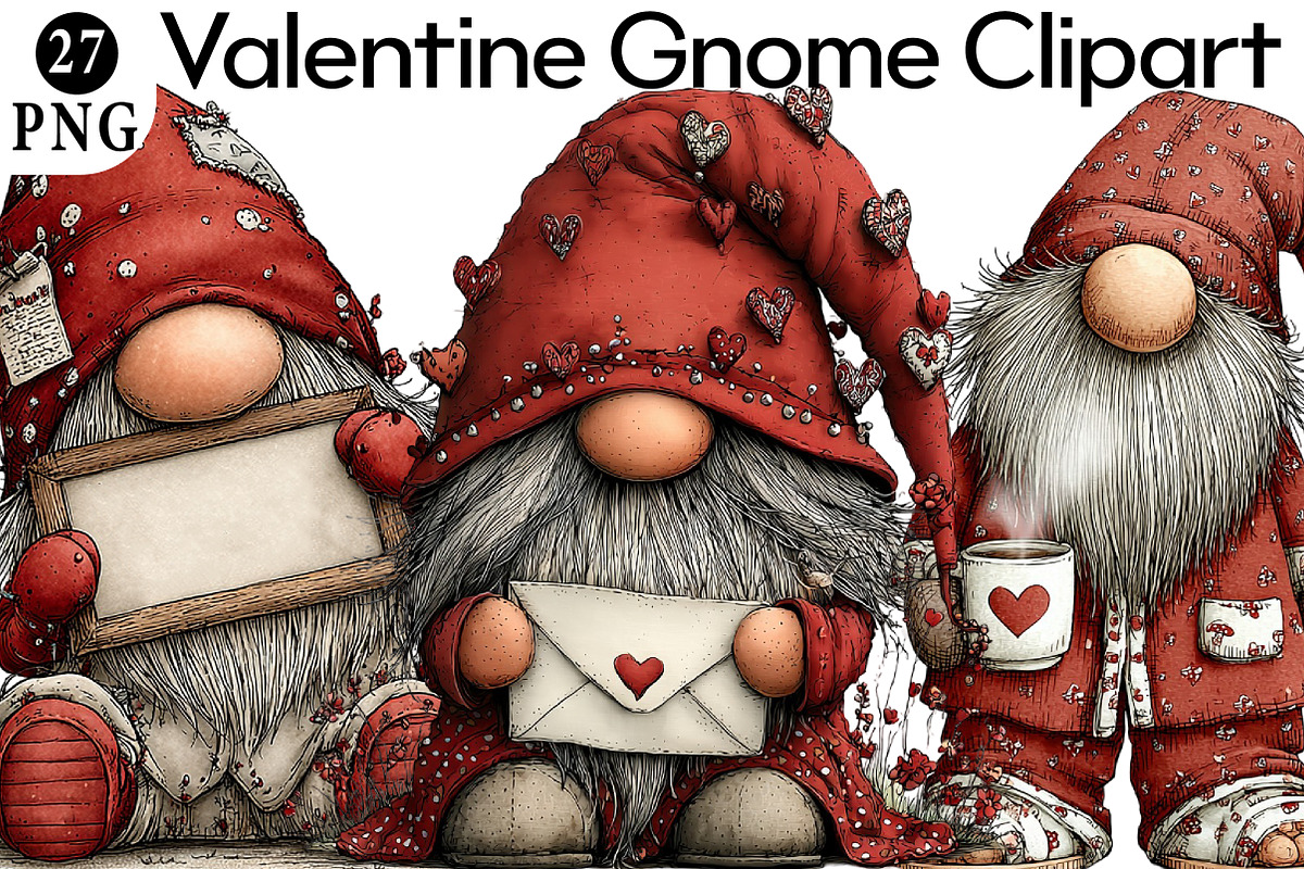 Valentine Gnome Clipart, an Illustration by Daily.Designs (Photo 1 of 6)