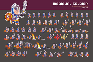 MEDIEVAL SOLDIER GAME SPRITE