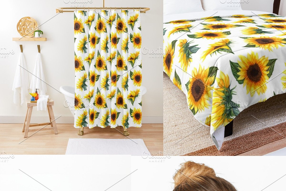 Sunflowers Watercolor Set, a Food Illustration by BarvArt (Photo 14 of 15)