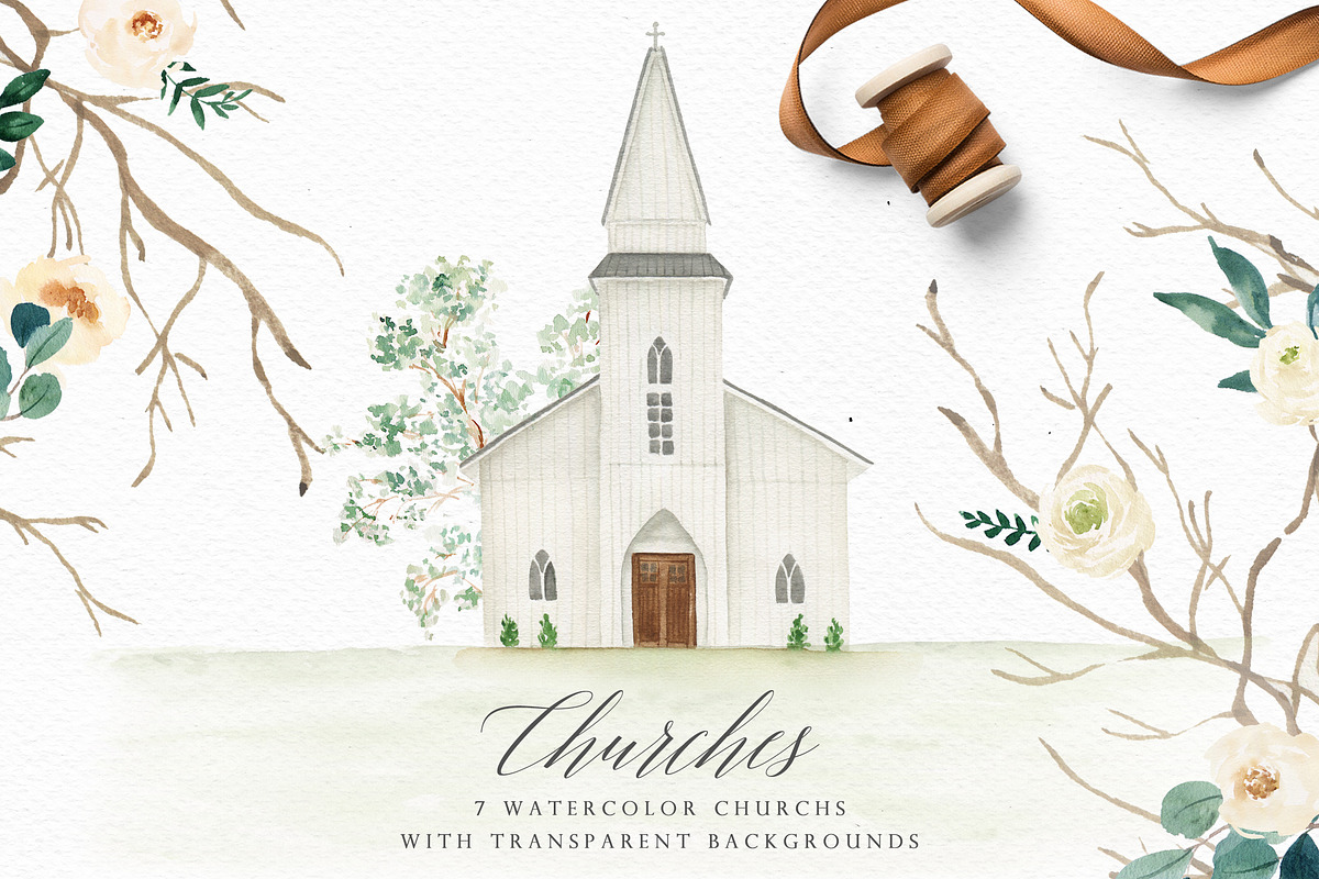 Landscape-Watercolor House Clipart, an Illustration by Graphic Box (Photo 4 of 10)