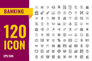 Banking & Finance Line Icons, an Outline Icon by gstudiovect21 (Thumbnail 1 of 2)