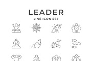 Set line outline icons of leader, an Outline Icon by motorama (Thumbnail 1 of 2)