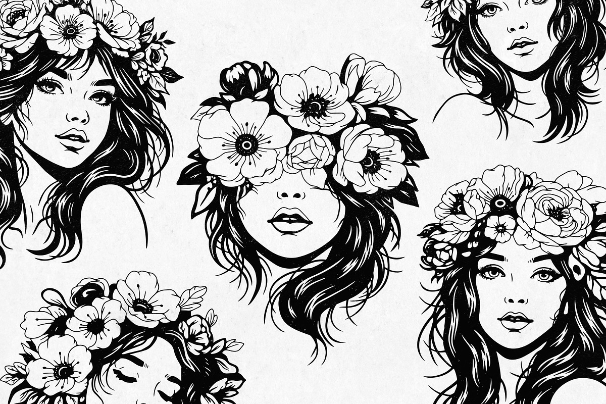Floral Girl Illustration, a Person Illustration by Tekuni (Photo 2 of 9)