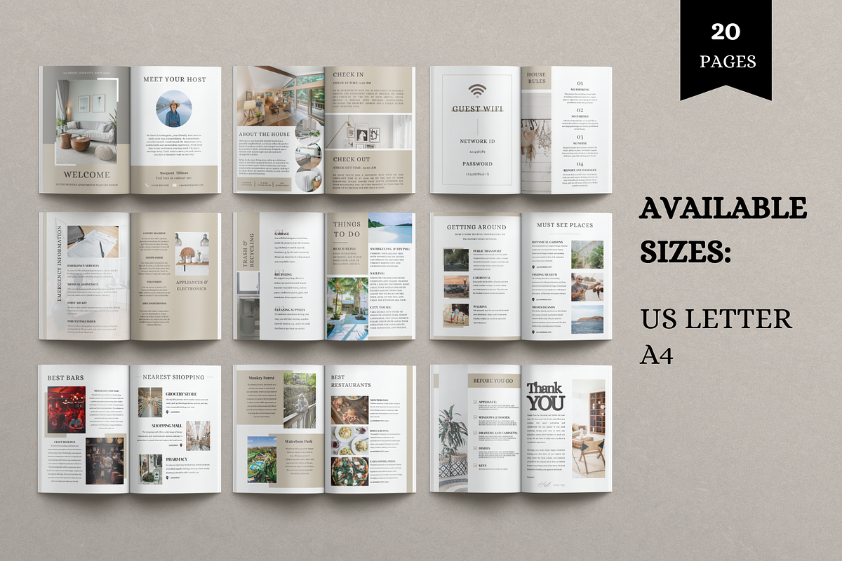 Airbnb Welcome Book Template Canva, a Design Template by LWPRESETS (Photo 3 of 8)