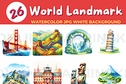Around The World Famous Landmarks wa, an Education Illustration by John_Walker (Thumbnail 2 of 3)