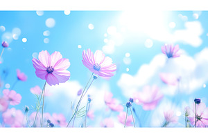 Beautiful pink cosmos flowers, a Nature Photo by Lermont51