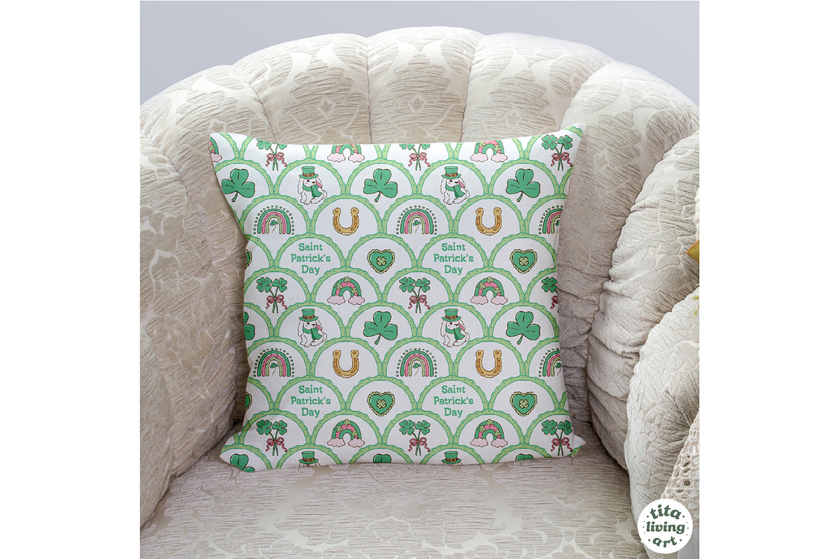 Lucky Scalloped Seamless Pattern, a Seasonal Illustration by TitaLivingArt (Photo 9 of 13)
