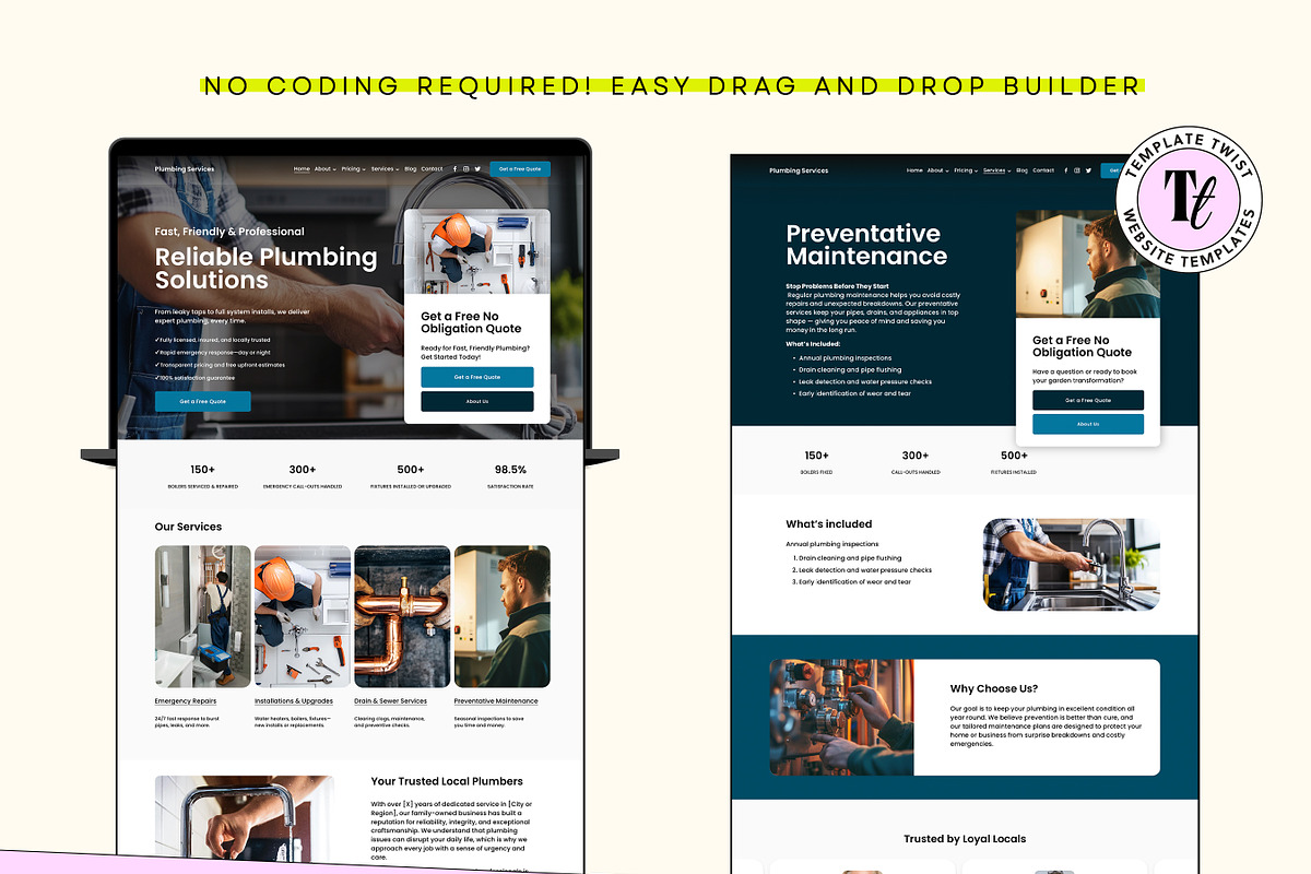 Plumbing Squarespace Template, a Squarespace Template by Template Twist Shop (Photo 7 of 10)