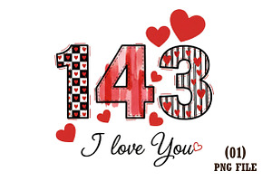 143 I Love You PNG, Valentine Png, an Illustration by DreamArtGraphic