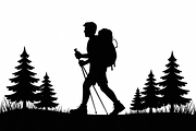 silhouette hiker climbing a mountain, an Illustration by Amazin_art (Thumbnail 4 of 17)