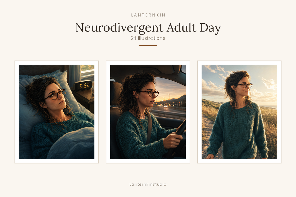 Neurodivergent Adult Set of 24, a Person Illustration by LanternkinStudio (Photo 1 of 13)
