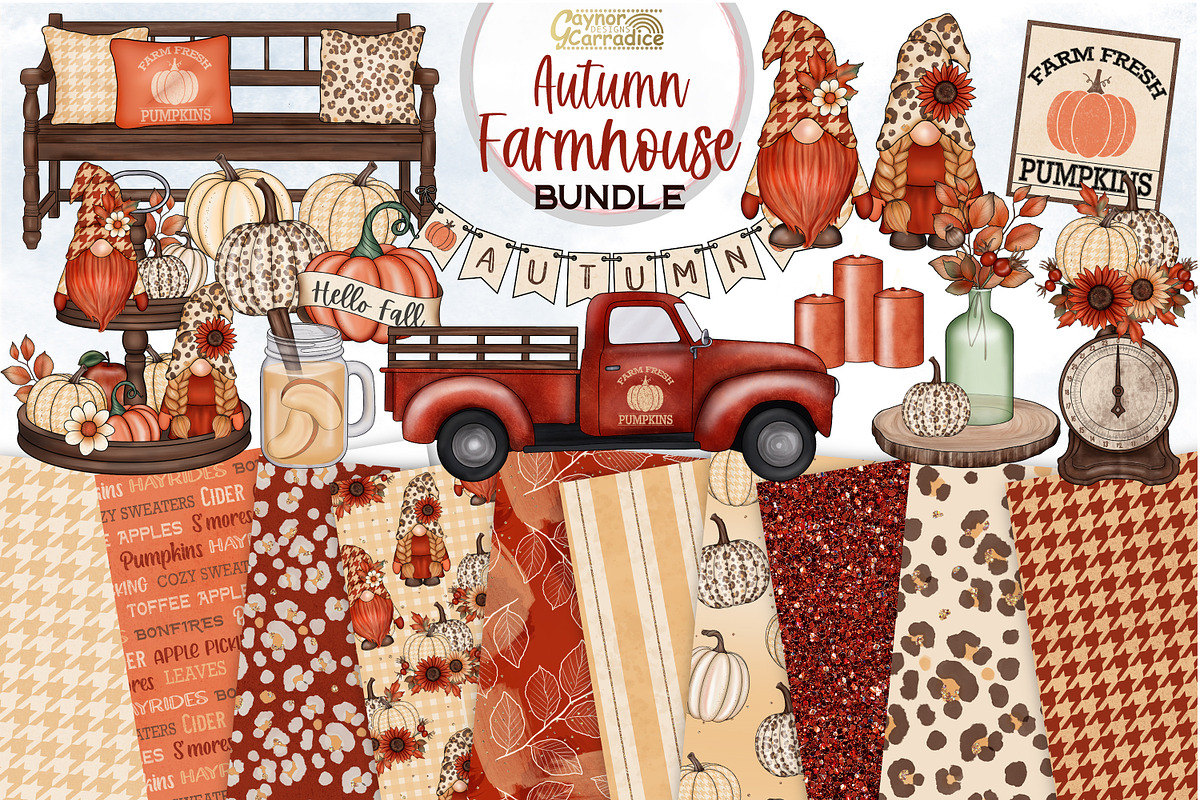 Autumn Farmhouse bundle, an Illustration by Gaynor Carradice Designs (Photo 1 of 3)