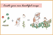 Birds & Cats-Watercolor Clipart, an Animal Illustration by VianneArt (Thumbnail 4 of 9)