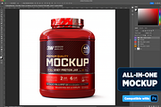 5lb Whey Protein Jar Mockup A2-Pro, a Packaging Mockup by Design Warlord (Thumbnail 2 of 16)