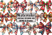 Christmas Patchwork Bow, an Illustration by Design Market (Thumbnail 1 of 5)