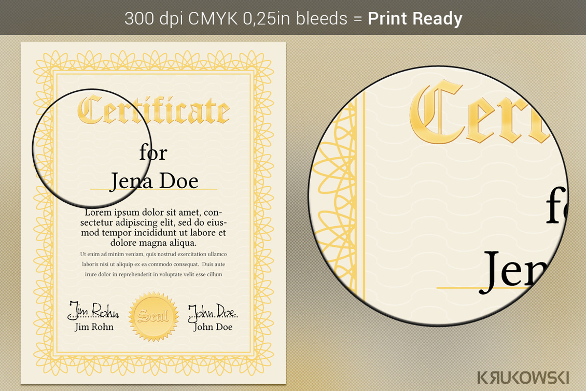 Certificate Template, a Stationery Template by Krukowski Graphics (Photo 2 of 3)