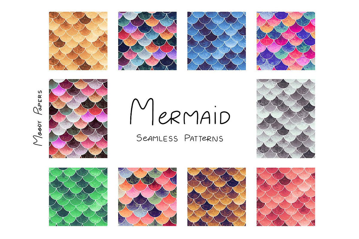 Mermaid Scales Pattern, a Pattern Graphic by MoodyPapers (Photo 2 of 2)