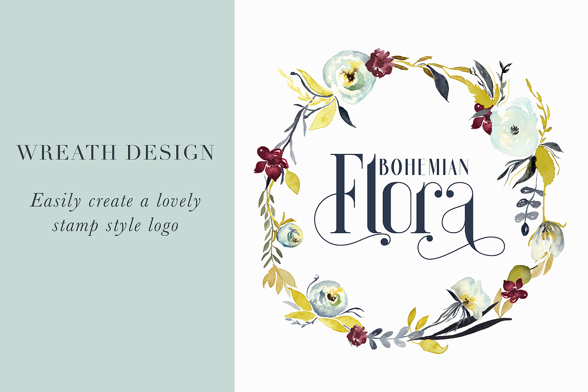 Bohemian Flora - Watercolor Clipart, an Illustration by The Autumn Rabbit Ltd (Photo 4 of 7)