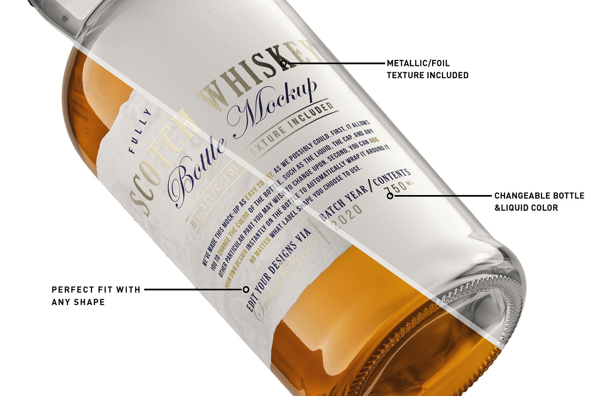 Scotch Whiskey Bottle Mockup, a Product Mockup by HexenDesigns (Photo 3 of 14)
