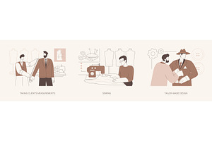 Tailoring isolated cartoon vector, a Person Illustration by Visual Generation